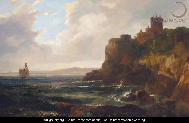 Ravenscraig Castle From The Shore, With Kirkcaldy In The Distance - John Thomson Of Duddingston