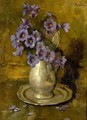 A Flower Still Life In A Pewter Jug - Hendrik Maarten Krabbe