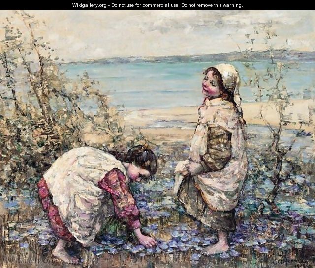 Collecting Violets At Brighouse Bay - Edward Atkinson Hornel