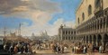 Venice, A View Of The Molo With The Doge's Palace Looking West Towards The Zecca And The Church Of Santa Maria Della Salute In The Distance - Luca Carlevarijs