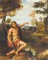 Saint John The Baptist In A Landscape Pointing At The Figure Of Christ - Annibale Carracci