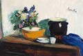 Kitchen Table With Spring Flowers - George Leslie Hunter
