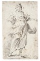 Study Of A Draped Standing Woman, Her Head Turned In Profile To The Left - (after) Giovanni Antonio Guardi