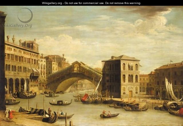 Venice, A View Of The Rialto Bridge From The North - (after) (Giovanni Antonio Canal) Canaletto