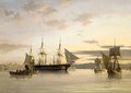 Ships In Calm Water On The Bosporus - Anton Melbye
