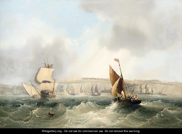 Fishing Boats Off The Coast - Frederick Calvert