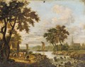 Cattle And Sheep In A River Landscape - Francis Swaine