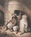 'The Nubian Barber Plies His Simple Trade When Egypt's Haughty Kings Insplendour Reigned' - William Strutt