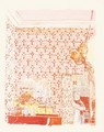 Interieur Aux Tentures Roses - Edouard (Jean-Edouard) Vuillard