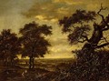 Travellers On A Path In An Extensive Wooded Landscape - (after) Jan Wijnants