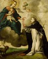 Saint Dominic Receiving The Rosary From The Virgin And Child - Flemish School