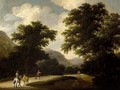A Mountainous Wooded Landscape With Travellers On A Path - (after) Anthonie Waterloo