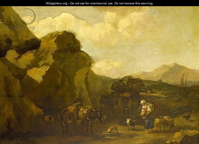 An Italinate Landscape With Shepherds - (after) Nicolaes Berchem