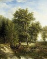 Figures On A Path In A Wooded Landscape - (after) Hermanus Jan Hendrik Rijkelijkhuysen