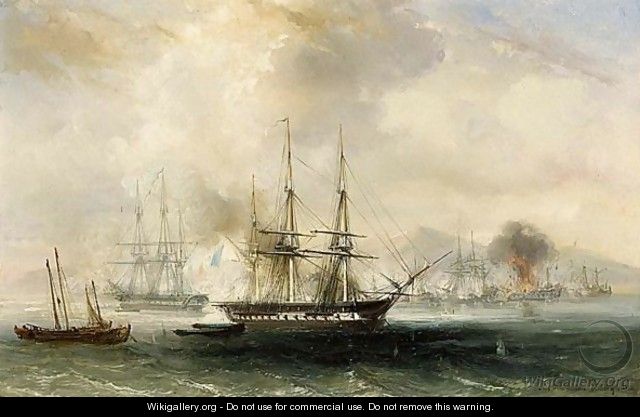 Ships At Sea - Barthelemy Lauvergne