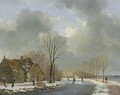 Figures Skating On A Frozen Waterway - Anthonie Jacobus Van Wijngaerdt