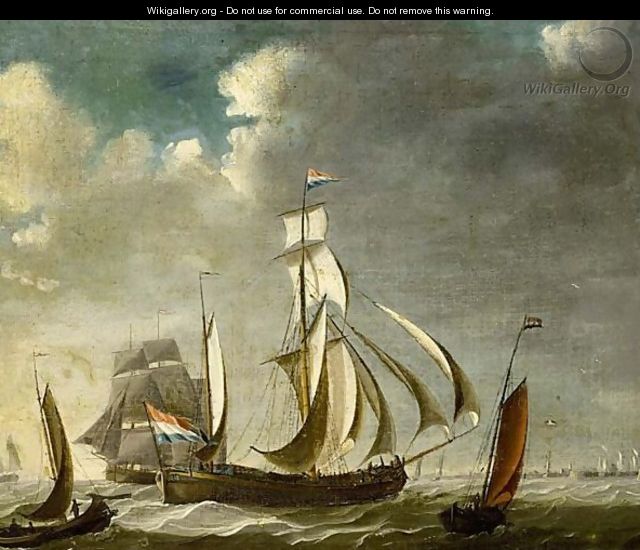 A Watership With A Small Kaag Alongside And Other Vessel Astern - (after) Engel Hoogerheyden