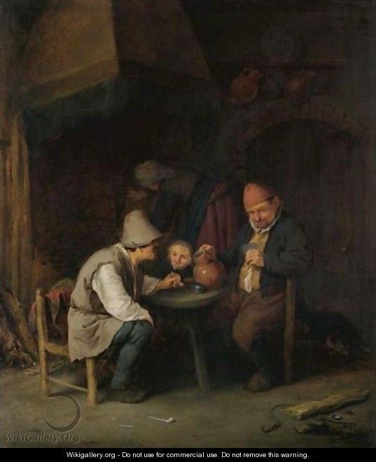 A Peasant Family In An Interior - Adriaen Jansz. Van Ostade