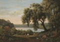 A View Of The Castel Gandolfo On Lake Albano - Elisabet Charlotta Kaschanoff (Nee Karsten)