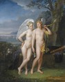 Cupid And Psyche In A Landscape - Robert-Jacques-Francois-Faust Lefevre