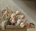 Still Life Of Peaches, An Apple, Grapes, Blackberries, Cherries And Blackcurrants - Harmen Steenwijck