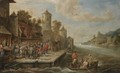 A Quay On A River Estuary With A Fishmarket - David The Younger Teniers