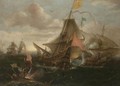A Naval Engagement Between Spanish Men-O'-War And Turkish Galleys In Heavy Seas - Andries Van Eertvelt