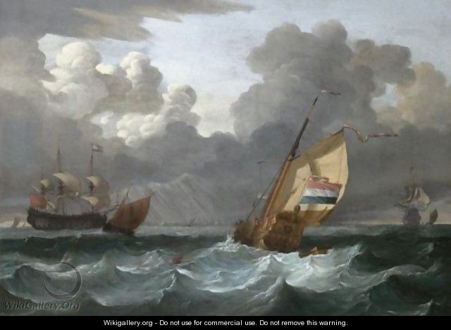 A Dutch Yacht Off The Coast, A Man-O