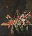 Still Life With Grapes And Apples In A Porcelain Bowl, Cherries And A Partly Peeled Lemon On A Pewter Plate - The Pseudo-Simons