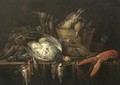 Still Life With A Lobster, Partridges, Songbirds - (after) Adriaen Van Utrecht