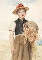 Madchen Mit Garben Girl With Sheaves - Albert Anker