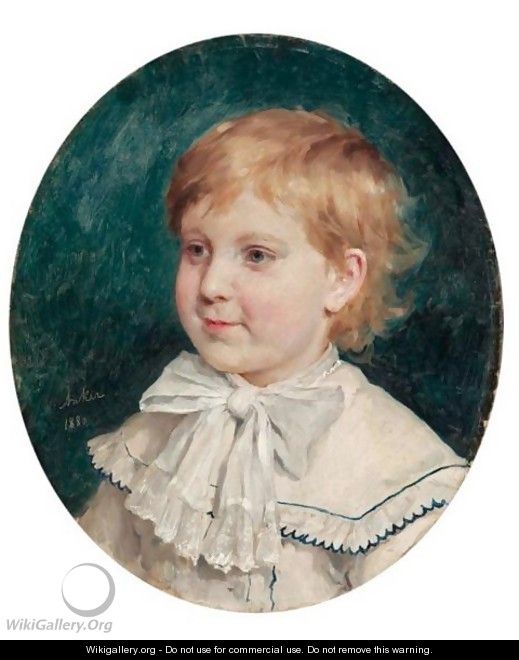 Bildnis Eines Knaben, 1880 Portrait Of A Boy, 1880 - Albert Anker