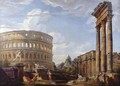 An Architectural Capriccio With The Colosseum And The Arch Of Constantine - Giovanni Paolo Panini