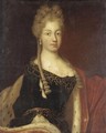 Portrait Of A Lady, Half Length, Wearing A Blue Dress And Ermine Gown Said To Be Maria Luisa Of Savoy (1688-1714) - (after) Largilliere, Nicholas de
