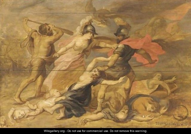 Hercules And Minerva Fighting Mars - (after) Sir Peter Paul Rubens