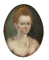 Portrait Of A Courtesan, Head And Shoulders, Wearing A White Chemise And A Pink Mantle - (after) Lavinia Fontana
