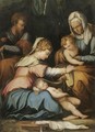 The Holy Family With Saint Elizabeth And The Infant Saint John The Baptist - (after) Giorgio Vasari