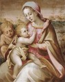 The Madonna Suckling The Christ Child With The Infant Saint John The Baptist In A Landscape - Francesco Del Brina