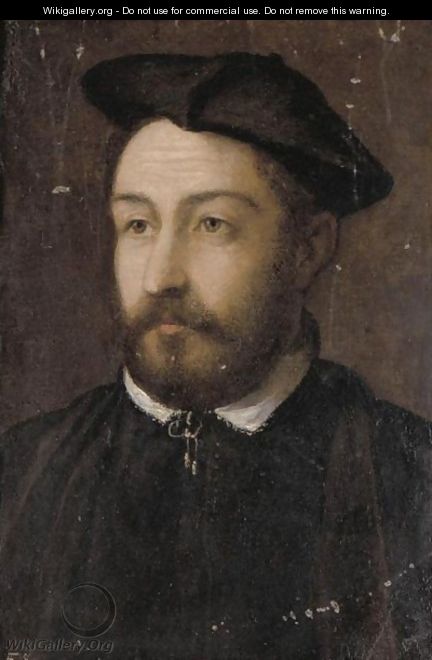 Portrait Of A Gentleman, Head And Shoulders, Wearing Black - North-Italian School