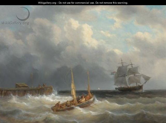 Sailing Off The Dutch Coast - George Willem Opdenhoff