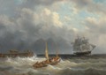 Sailing Off The Dutch Coast - George Willem Opdenhoff