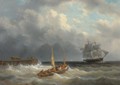 Sailing Off The Dutch Coast - George Willem Opdenhoff