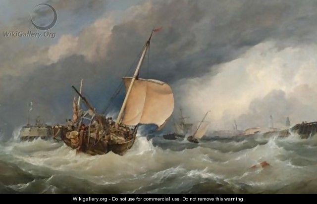 French Lugger Running Into Calais - Edward William Cooke