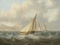 Under Sail Off An Eastern Coast - Thomas Buttersworth