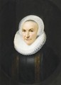 Portrait Of A Lady, Half Length, Wearing A Black Dress Fringed With Fur, A Ruff And An Elaborate Lace Headdress - (after) Anthony Van Ravesteyn