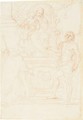The Madonna And Child Enthroned, With St John The Baptist And A Kneeling Dominican - Simone Cantarini (Pesarese)