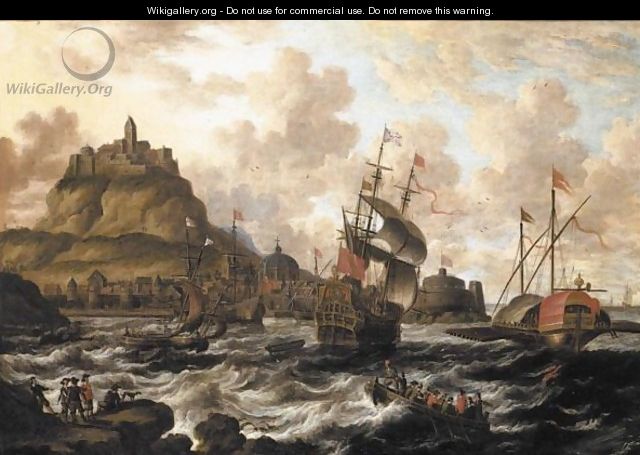 A View Of A Harbour With A Man O