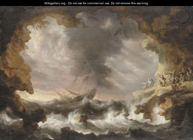 A Storm At Sea - Bonaventura, the Elder Peeters