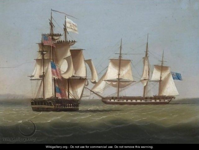 The H.M.S. Shannon And The U.S.S. Chesapeake - (after) Thomas Buttersworth