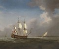 An English Man-Of-War In Three Positions - (after) Willem Van De, The Younger Velde